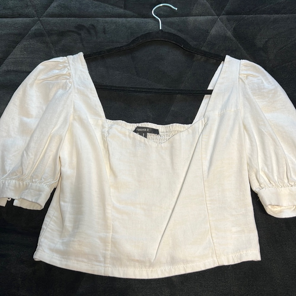 Cream Forever 21 Blouse/Crop